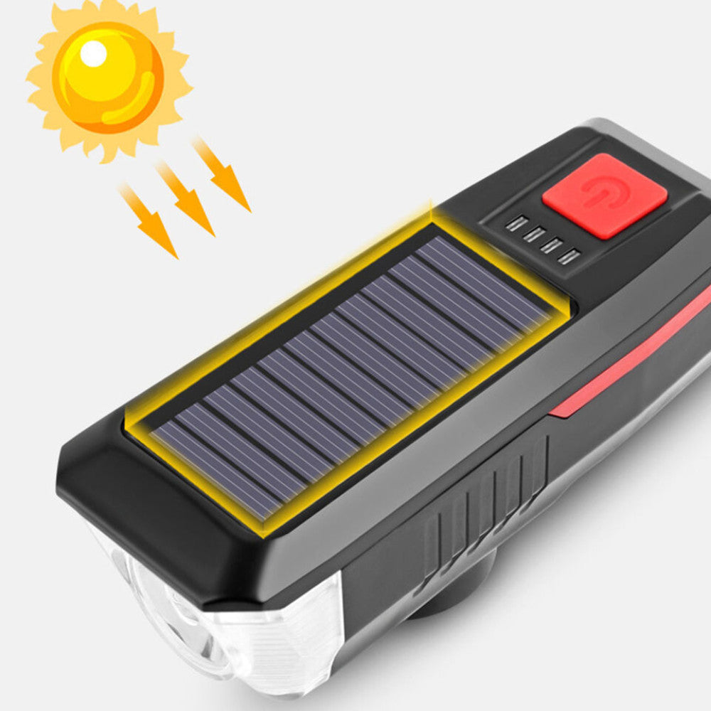 Велофара LY-17-XPE, з дзвінком, на сонячній батареї / Акумуляторна фара на велосипед від USB