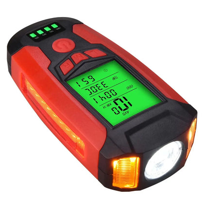 Велосипедний ліхтар з комп'ютером та сигналізацією, USB, AS0808 / Акумуляторний велокомп'ютер / Велофара