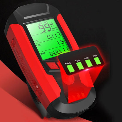 Велосипедний ліхтар з комп'ютером та сигналізацією, USB, AS0808 / Акумуляторний велокомп'ютер / Велофара