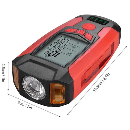 Велосипедний ліхтар з комп'ютером та сигналізацією, USB, AS0808 / Акумуляторний велокомп'ютер / Велофара