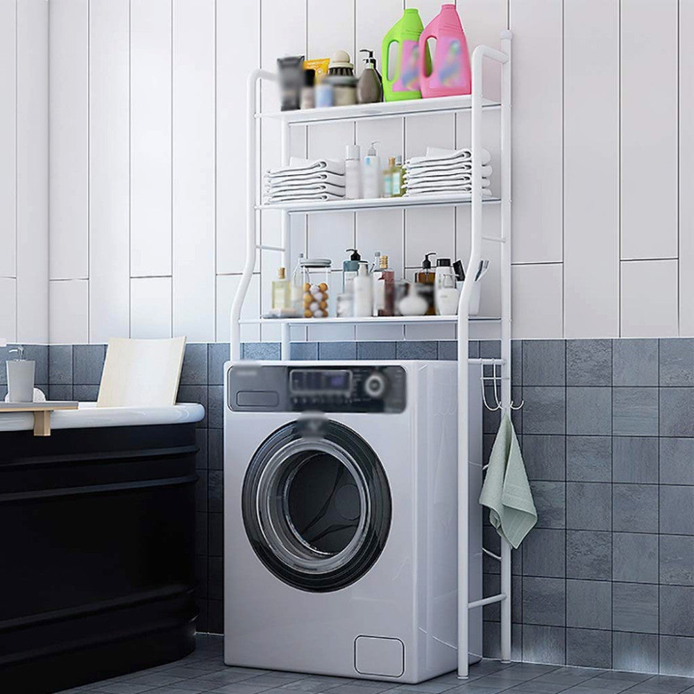 Полиця стелаж над пральною машинкою до 20 кг, LAUNDRY RACK TW-106, Білий / Органайзер для підлоги для ванної
