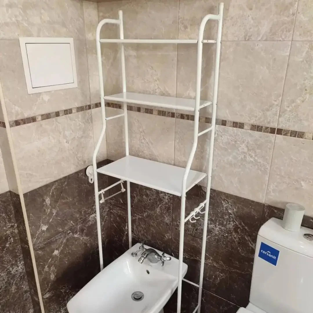 Полиця стелаж над пральною машинкою до 20 кг, LAUNDRY RACK TW-106, Білий / Органайзер для підлоги для ванної