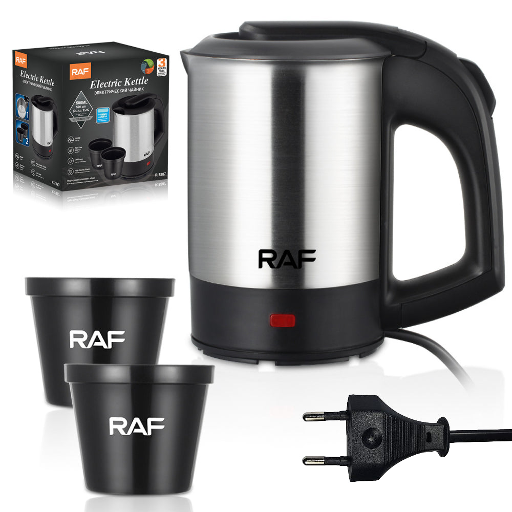 Компактний туристичний чайник із двома чашками RAF R7887 / Міні-чайник електричний