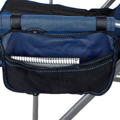 Складаний стілець із підлокітниками (95х60х58 см), HX-64-1, Синій / Рибальський стілець-крісло / Крісло для пікніка