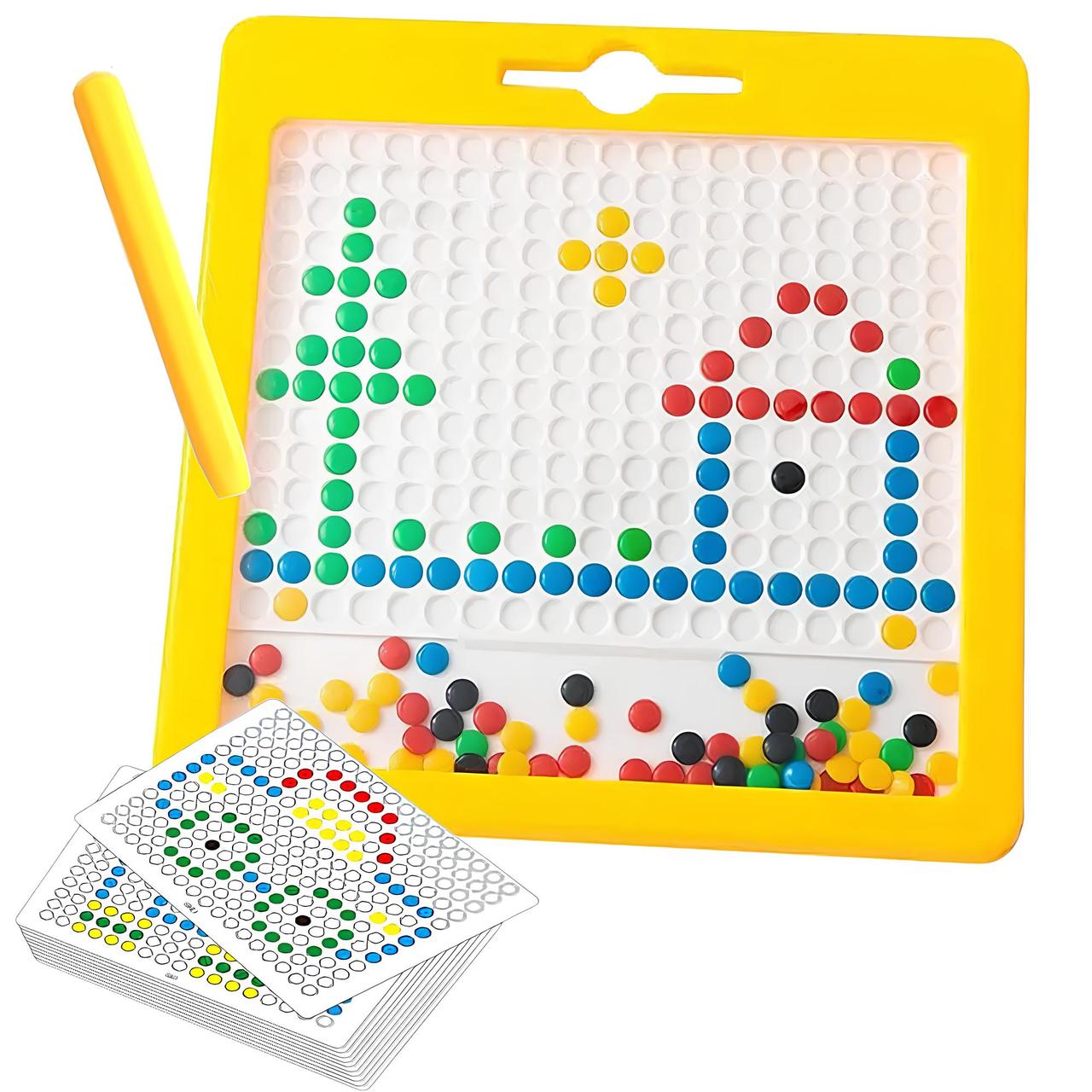 Магнітна мозаїка з пером, 32х32см / Магнітна мозаїка для дітей / Магнітна дошка для творчості