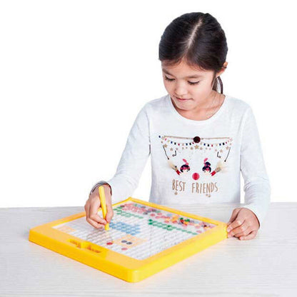 Магнітна мозаїка з пером, 32х32см / Магнітна мозаїка для дітей / Магнітна дошка для творчості