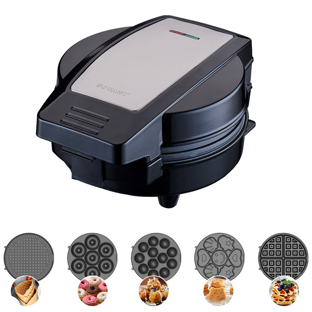 Мультипекар Sokany SK-08105, 5 функцій, 600Вт / Електропіч для бельгійських вафель та інших страв