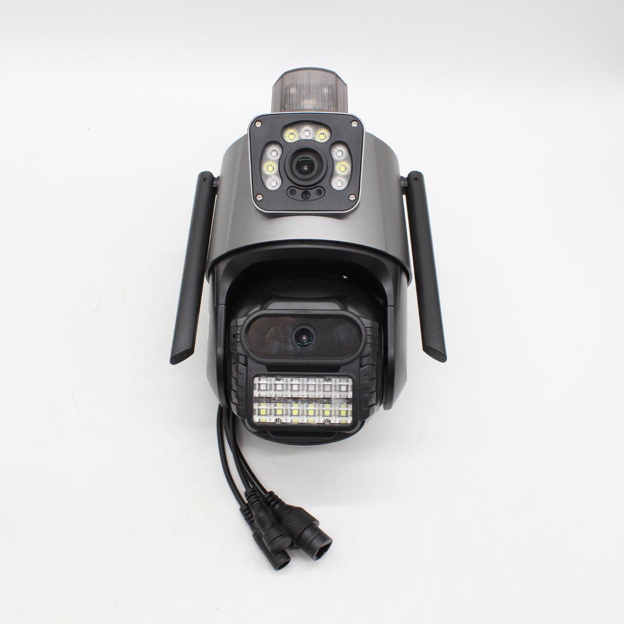 Вулична охоронна WIFI камера відеоспостереження 6MP, Dual Lens / Поворотна камера спостереження із сиреною