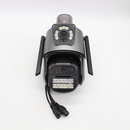 Вулична охоронна WIFI камера відеоспостереження 6MP, Dual Lens / Поворотна камера спостереження із сиреною