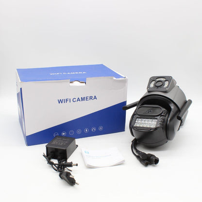Вулична охоронна WIFI камера відеоспостереження 6MP, Dual Lens / Поворотна камера спостереження із сиреною