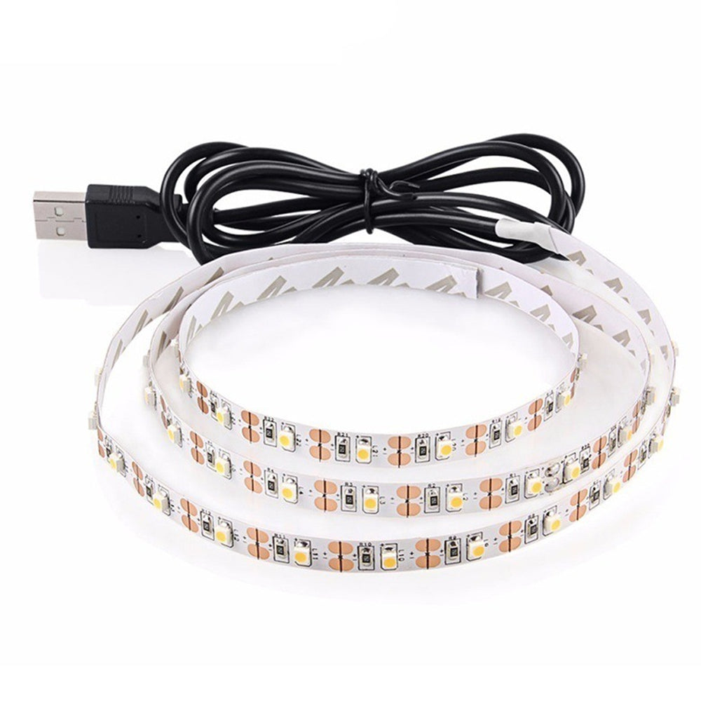 Світлодіодна стрічка 5м, від USB, Холодний Білий / Діодна стрічка від повербанка / Лед підсвітка для дзеркала