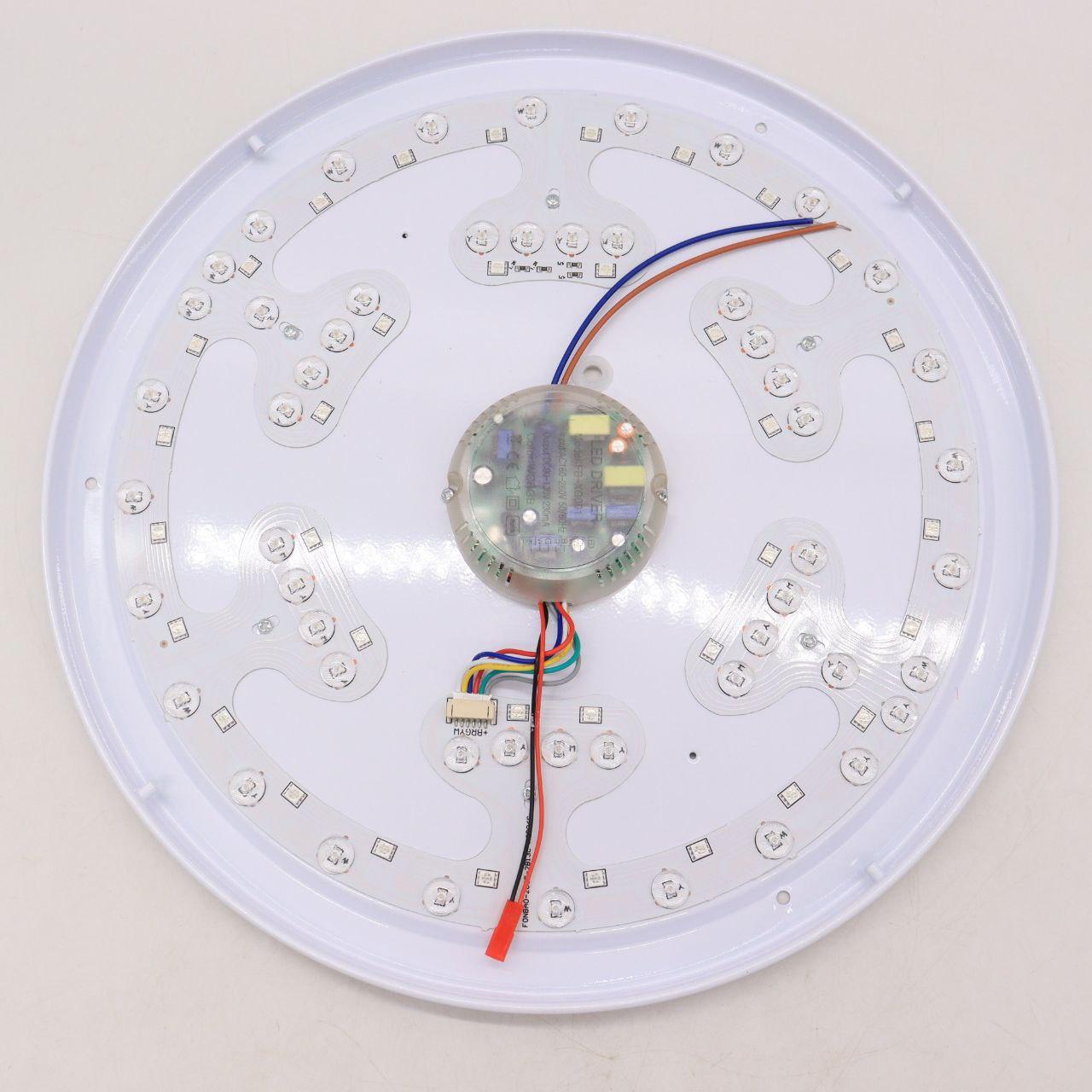 Світильник стельовий 60W, 38см RGB Lamp з Bluetooth колонкою / Кругла LED люстра з пультом керування