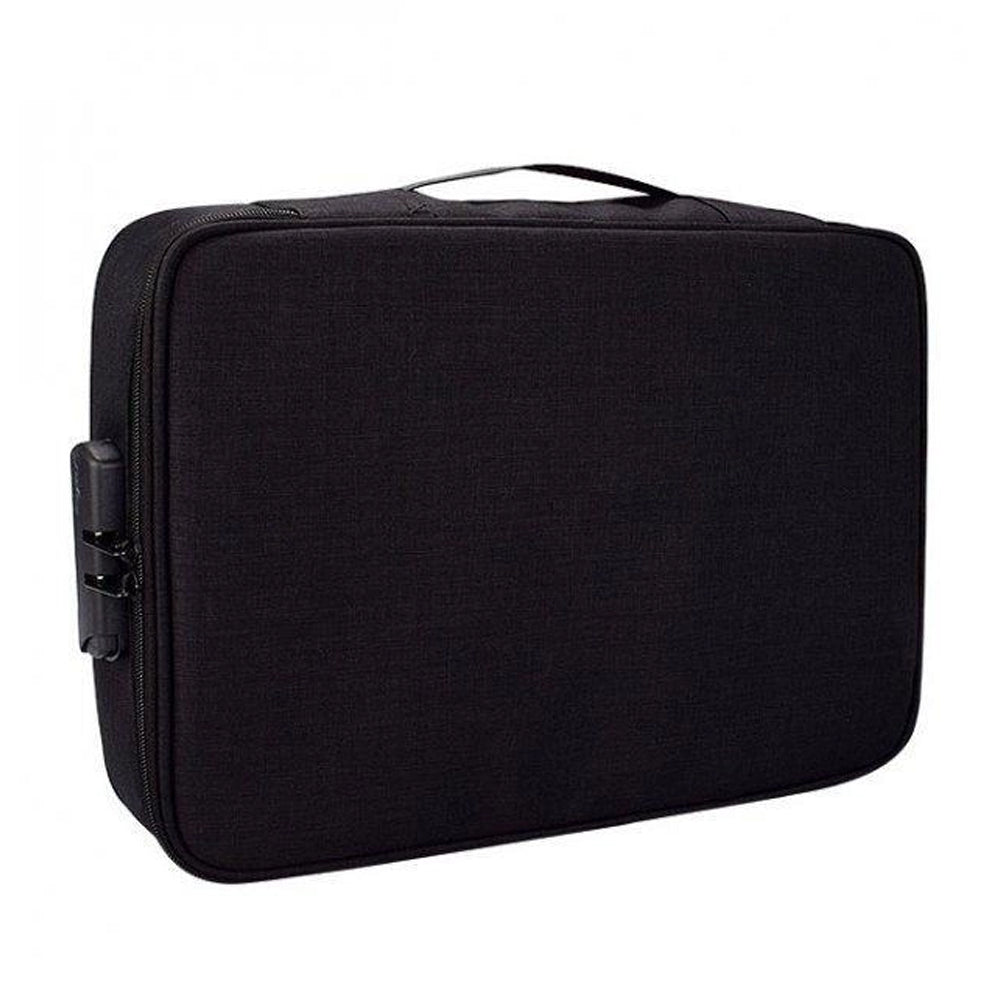 Дорожня сумка органайзер для зберігання документів 37х10,5х27 см, з кодовим замком, Home Cleaning, Чорна