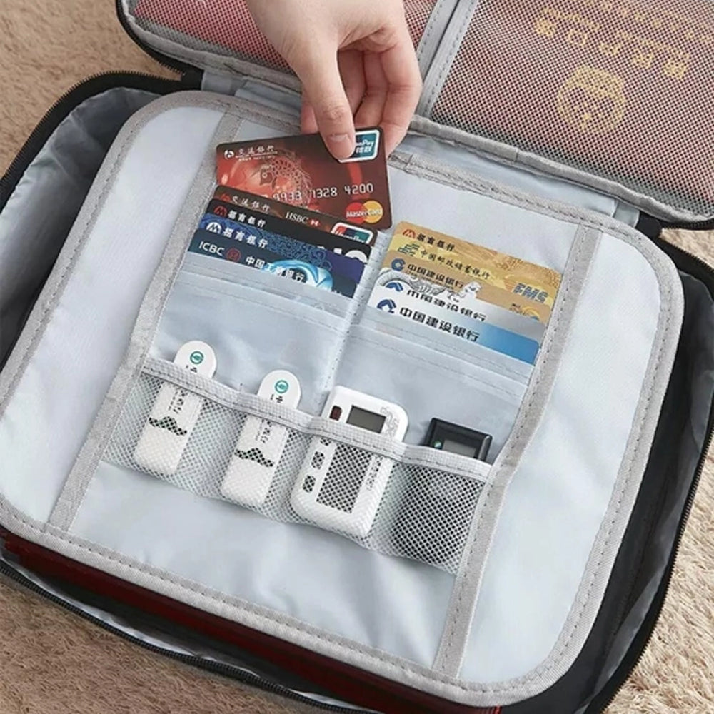 Дорожня сумка органайзер для зберігання документів 37х10,5х27 см, з кодовим замком, Home Cleaning, Чорна