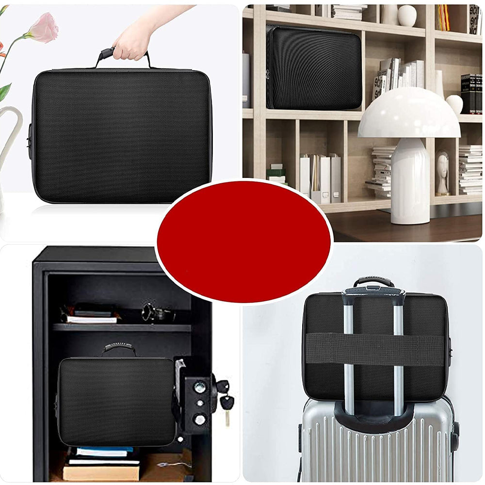 Дорожня сумка органайзер для зберігання документів 37х10,5х27 см, з кодовим замком, Home Cleaning, Чорна