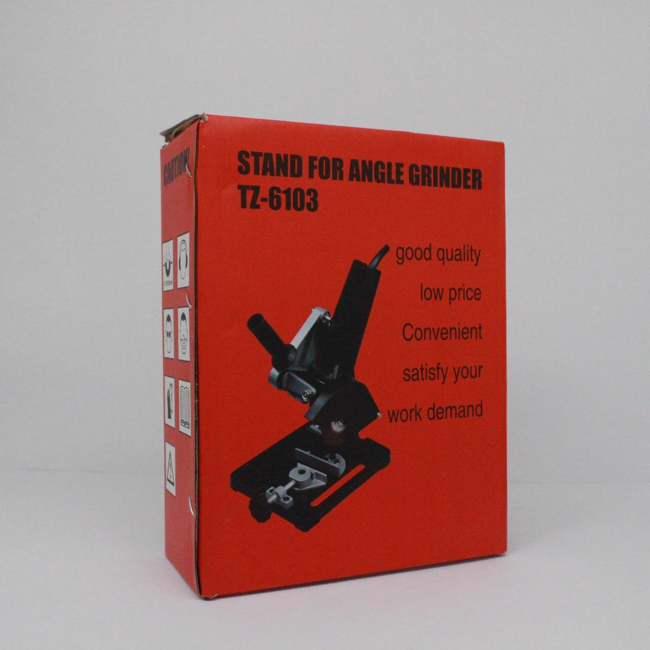 Стійка для болгарки 115-125мм, TZ-6103, Чорний / Підставка для кутової шліфувальної машини / Утримувач для КШМ