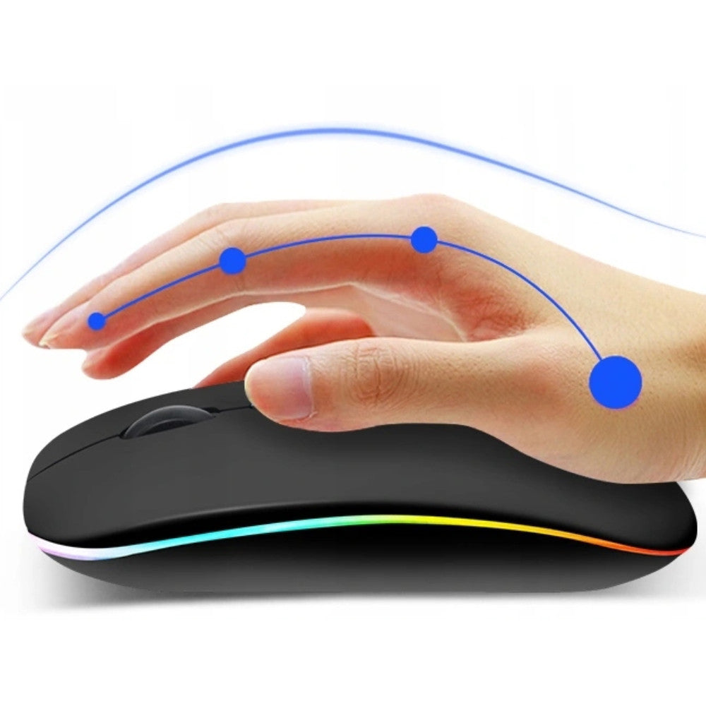 Бездротова миша з RGB підсвічуванням, Bluetooth, 1600DPI / Акумуляторна безшумна миша для ПК