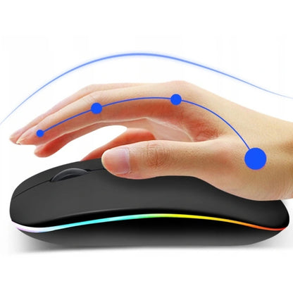 Бездротова миша з RGB підсвічуванням, Bluetooth, 1600DPI / Акумуляторна безшумна миша для ПК