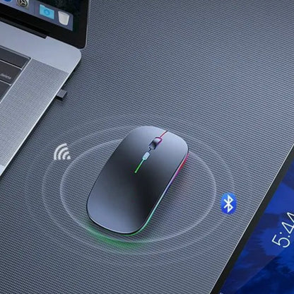 Бездротова миша з RGB підсвічуванням, Bluetooth, 1600DPI / Акумуляторна безшумна миша для ПК