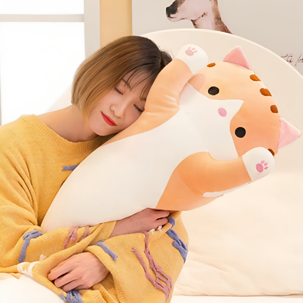 М'яка іграшка подушка Кіт Батон, 130 см, Коричнева / Подушка обіймашка / М'яка іграшка антистрес