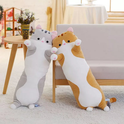 М'яка іграшка подушка Кіт Батон, 130 см, Коричнева / Подушка обіймашка / М'яка іграшка антистрес