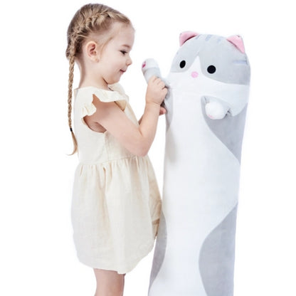 М'яка іграшка подушка Кіт Батон, 130 см, Сіра / Подушка обіймашка / М'яка іграшка антистрес