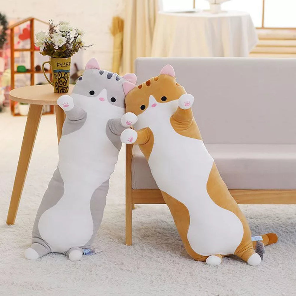 М'яка іграшка подушка Кіт Батон, 130 см, Сіра / Подушка обіймашка / М'яка іграшка антистрес