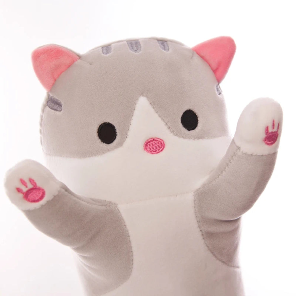 М'яка іграшка подушка Кіт Батон, 130 см, Сіра / Подушка обіймашка / М'яка іграшка антистрес