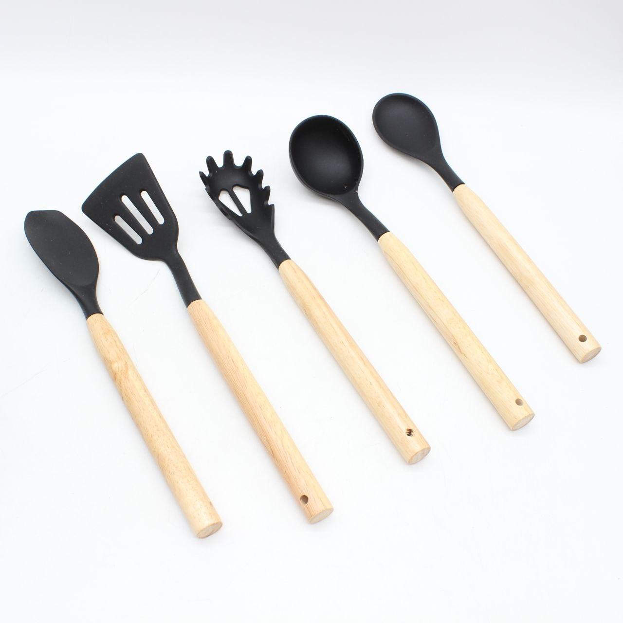 Набір кухонного приладдя, 19 предметів Kitchen Set, Чорний / Набір приладів для кухні / Набір кухонний