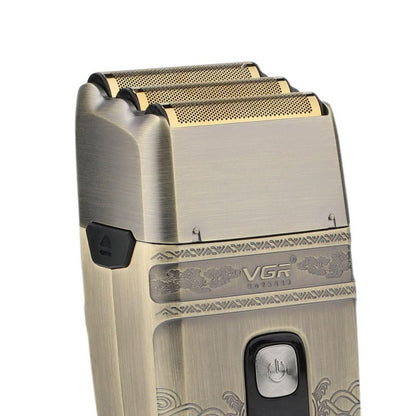 Електробритва шейвер VGR V-335 від USB, з LED дисплеєм / Професійна бритва з трьома ножовими блоками