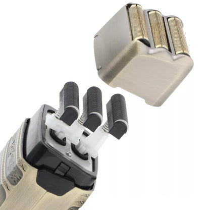 Електробритва шейвер VGR V-335 від USB, з LED дисплеєм / Професійна бритва з трьома ножовими блоками