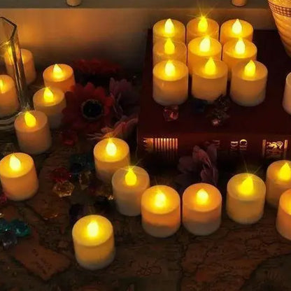 Набір декоративних свічок на батарейках, 24 шт / Світлодіодні святкові свічки / Набір свічок