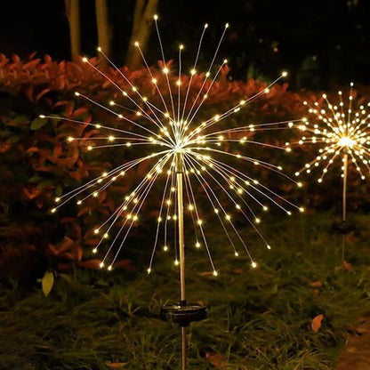 Ліхтар садовий "Феєрверк" на сонячній батареї 1шт, 120LED, ShowTime / Газонний ліхтар від сонячної енергії