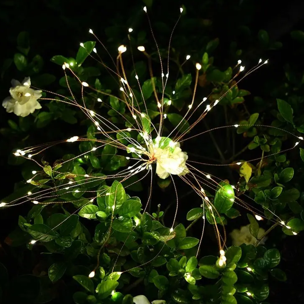 Ліхтар садовий "Феєрверк" на сонячній батареї 1шт, 120LED, ShowTime / Газонний ліхтар від сонячної енергії