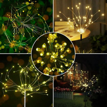 Ліхтар садовий "Феєрверк" на сонячній батареї 1шт, 120LED, ShowTime / Газонний ліхтар від сонячної енергії