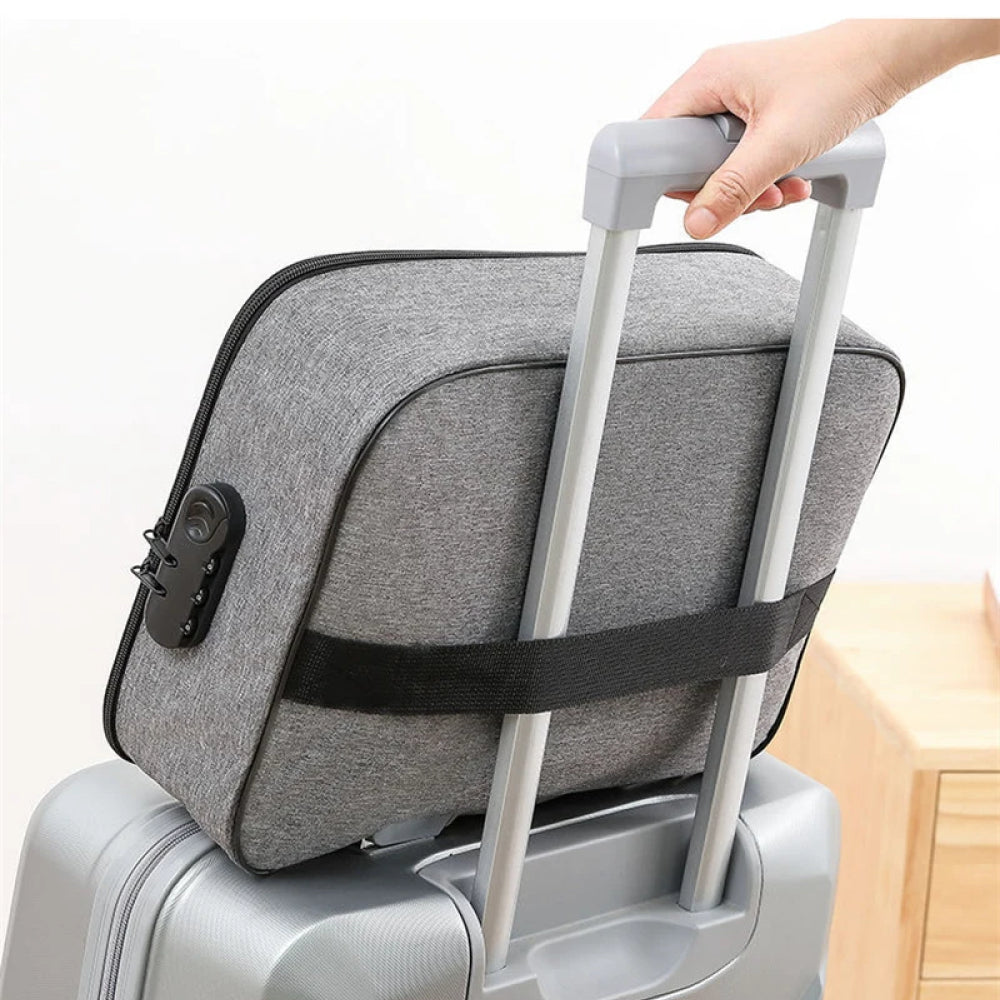 Органайзер для документів з кодовим замком (37х10,5х27 см), Home Cleaning, Сіра / Дорожня сумка для зберігання документів