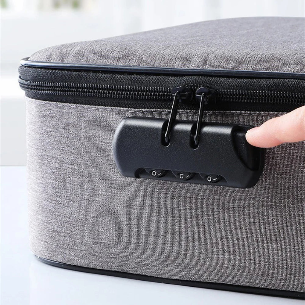 Органайзер для документів з кодовим замком (37х10,5х27 см), Home Cleaning, Сіра / Дорожня сумка для зберігання документів