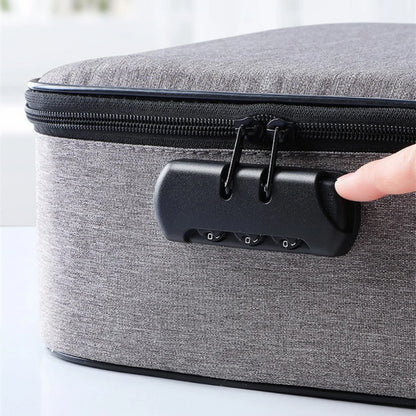 Органайзер для документів з кодовим замком (37х10,5х27 см), Home Cleaning, Сіра / Дорожня сумка для зберігання документів