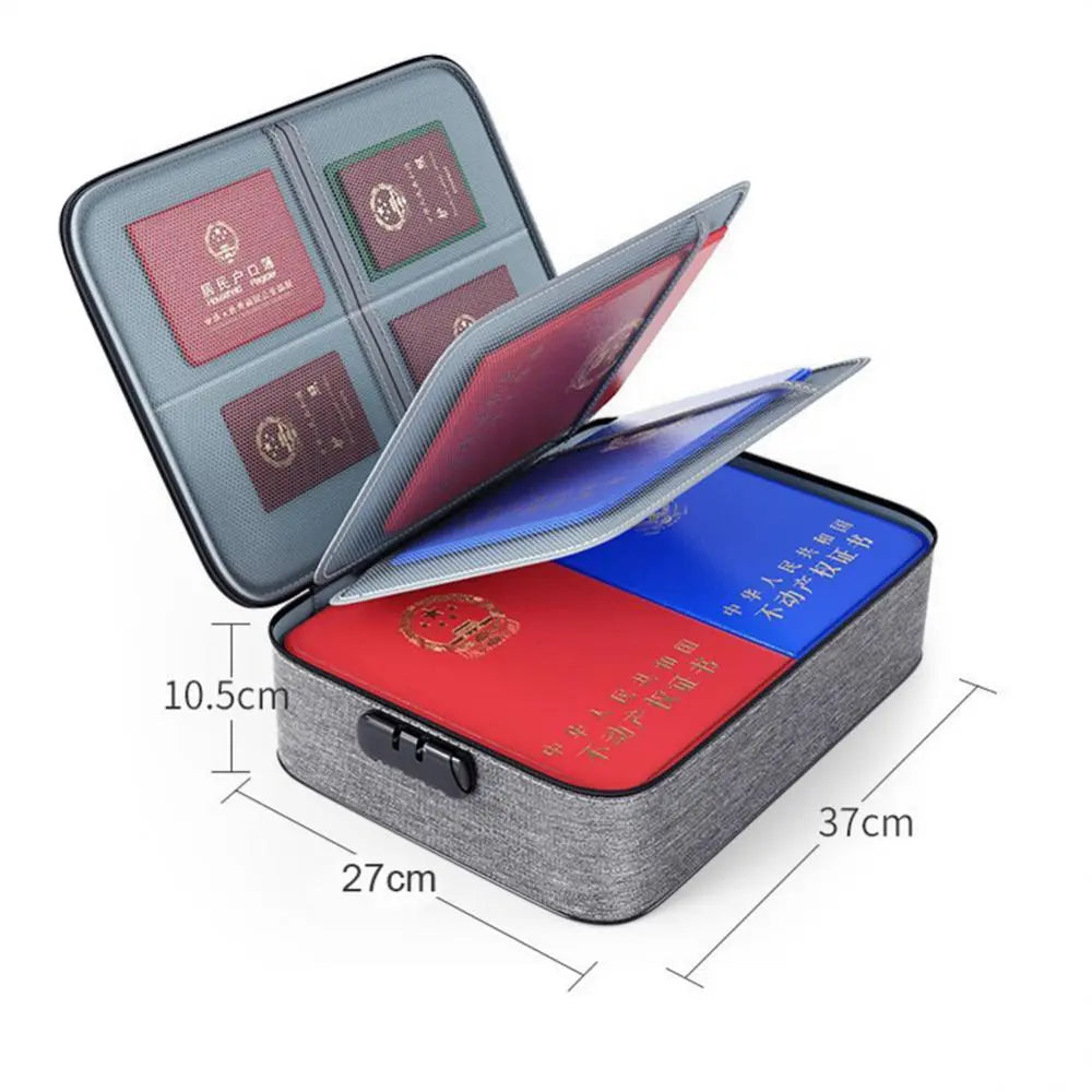 Органайзер для документів з кодовим замком (37х10,5х27 см), Home Cleaning, Сіра / Дорожня сумка для зберігання документів