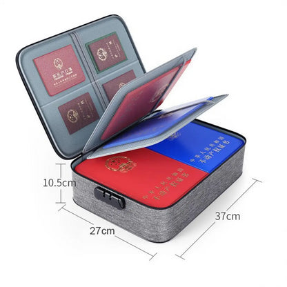 Органайзер для документів з кодовим замком (37х10,5х27 см), Home Cleaning, Сіра / Дорожня сумка для зберігання документів