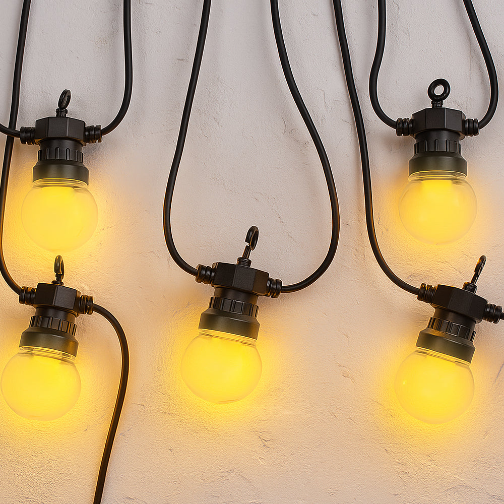 Гірлянда Лампочки 10шт від мережі 10м для вулиці, Xmas + з'єднувач, Теплий білий / Водонепроникна гірлянда