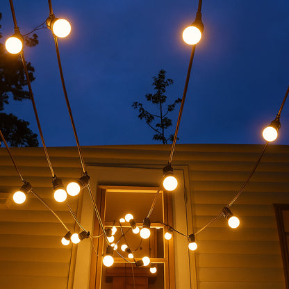 Гірлянда Лампочки 10шт від мережі 10м для вулиці, Xmas + з'єднувач, Теплий білий / Водонепроникна гірлянда