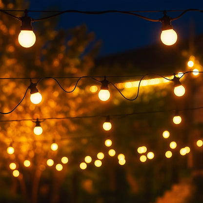 Гірлянда Лампочки 10шт від мережі 10м для вулиці, Xmas + з'єднувач, Теплий білий / Водонепроникна гірлянда