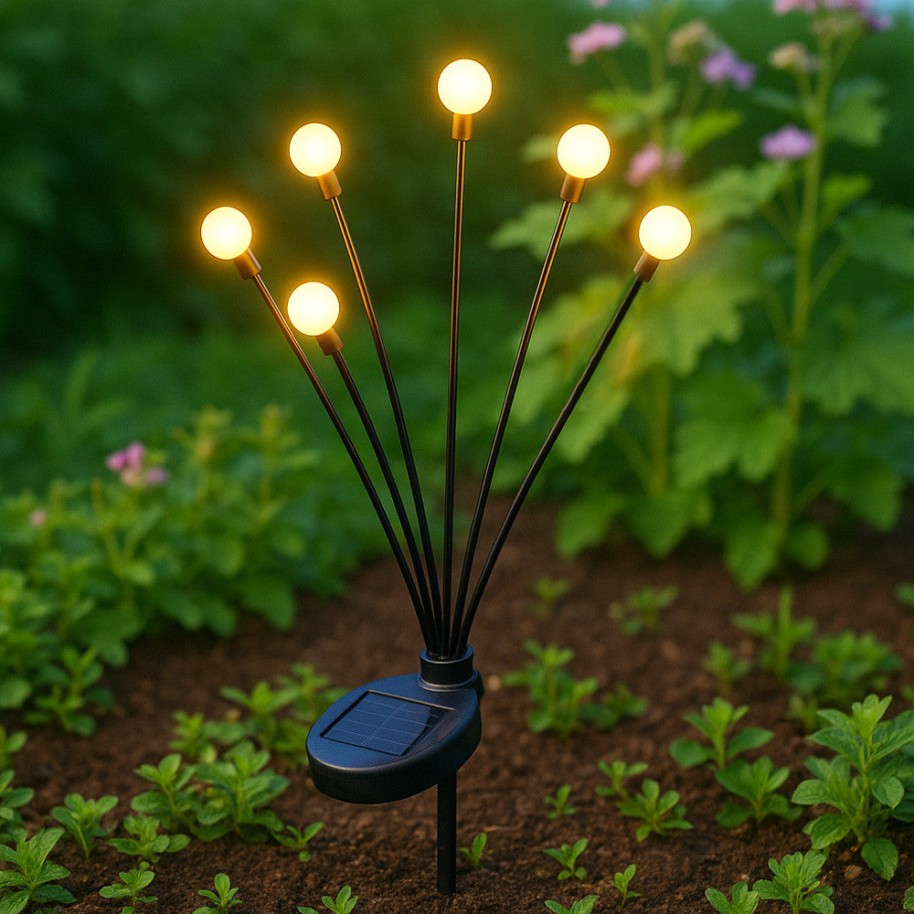 Ліхтар садовий на сонячній батареї 70см, Тепле світло / Декоративний світильник вуличний