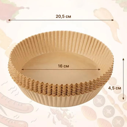 50шт, Форми для аерогрилю з пергаменту / Форми для випічки / Форма для аерогрилю