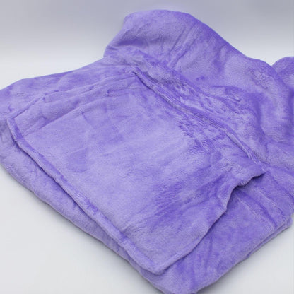 Оверсайз плед-халат з капюшоном 100х80см, Huggle Hoodie, Фіолетовий / Толстовка худі для дому / Плед з рукавами