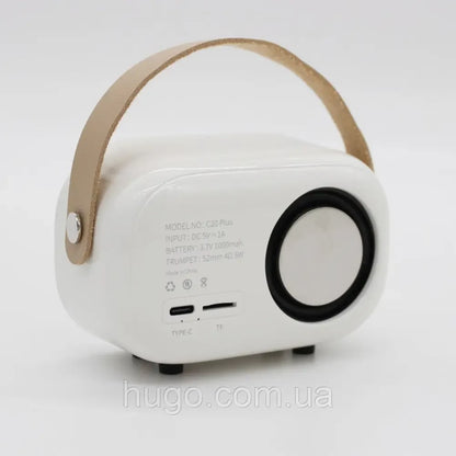 Портативна Bluetooth колонка для караоке з мікрофоном на акумуляторі, Біла / Акустична система для караоке