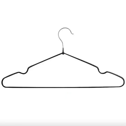 Набір 10шт, Плечики для одягу 40см + силіконове покриття, Чорний / Тремпель для одягу / Вішалка плечики