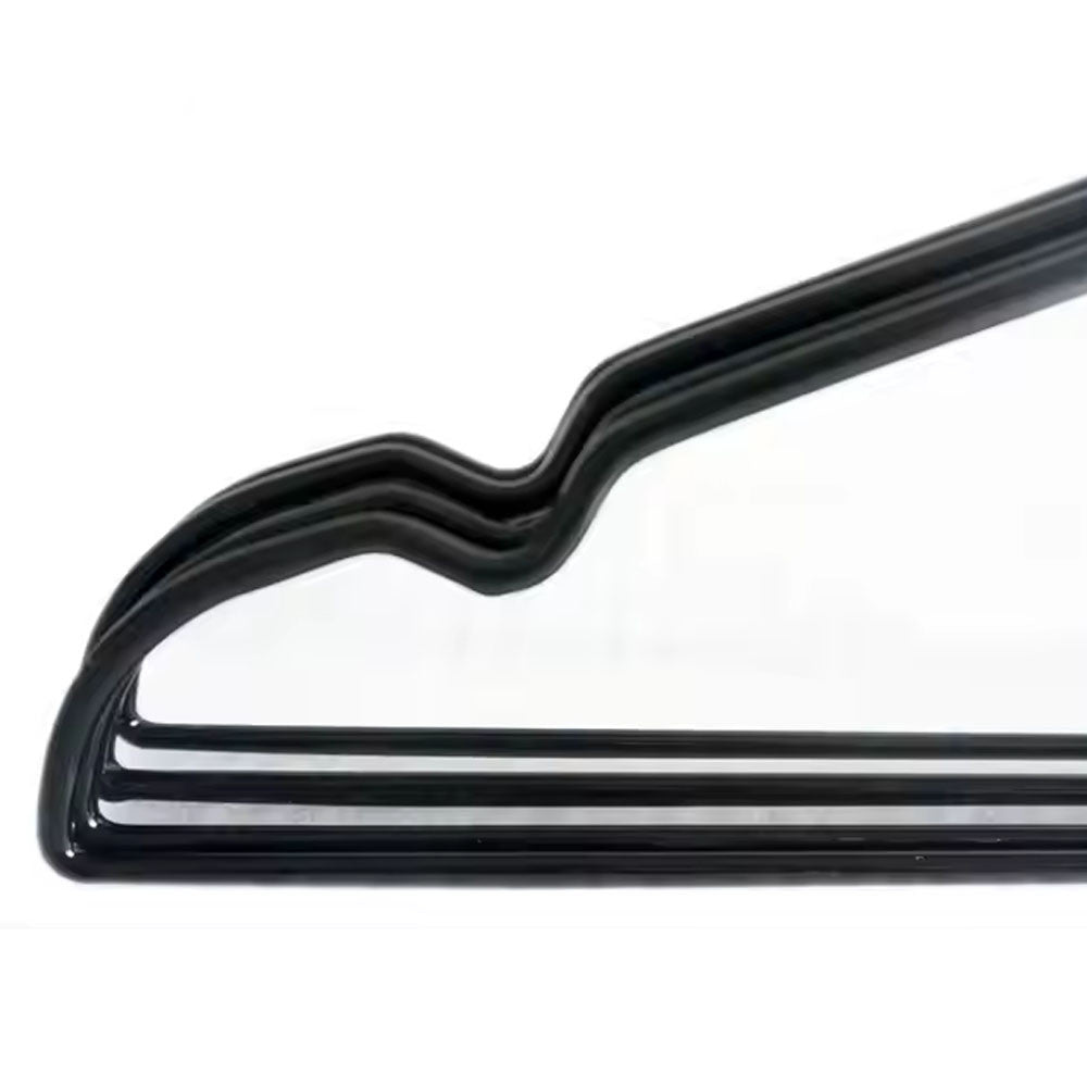 Набір 10шт, Плечики для одягу 40см + силіконове покриття, Чорний / Тремпель для одягу / Вішалка плечики