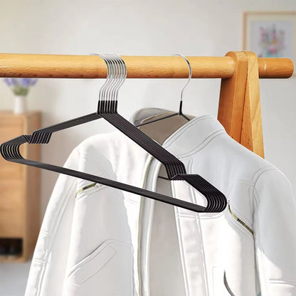 Набір 10шт, Плечики для одягу 40см + силіконове покриття, Чорний / Тремпель для одягу / Вішалка плечики